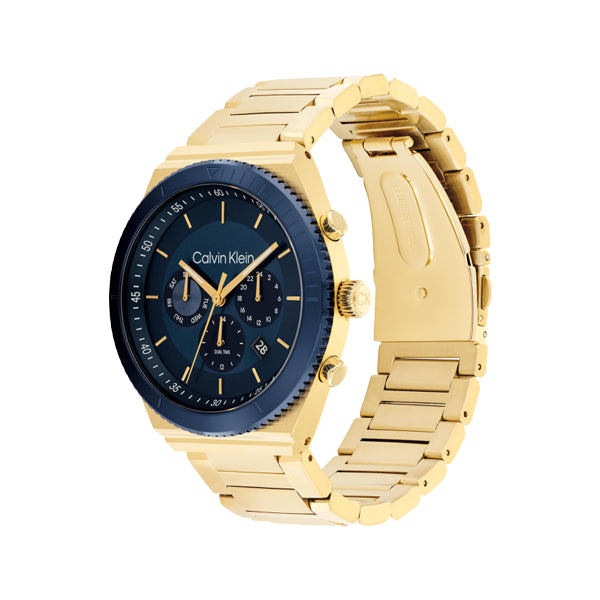 Calvin Klein Gold-Tone Navy Chronograph Watch