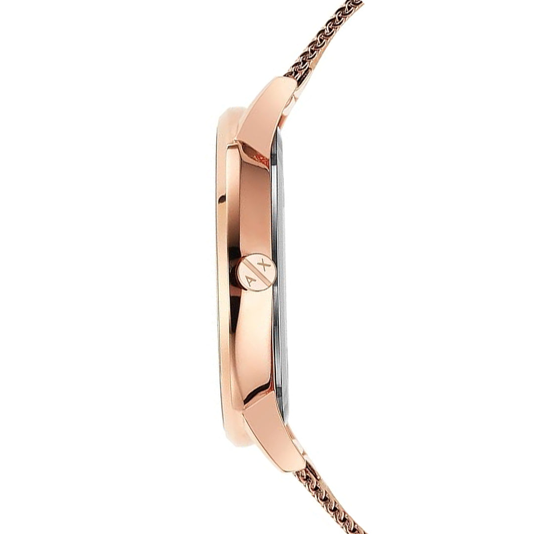Armani Exchange Rose Gold Mesh Watch