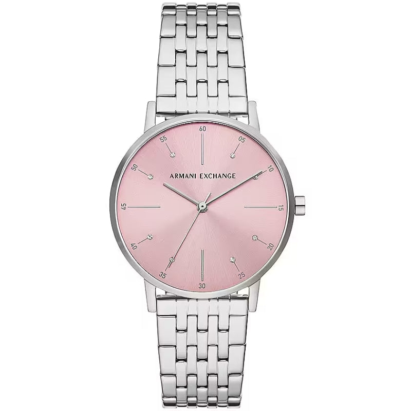 Armani Exchange Silver & Pink Analog Watch