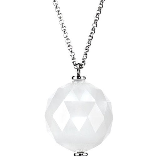 Faceted Crystal Pendant on Sleek Silver Chain