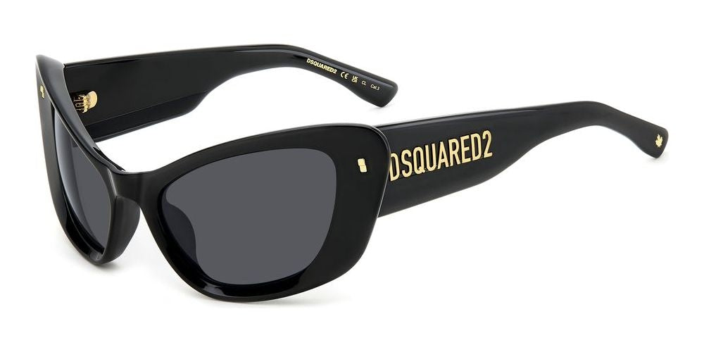 Sleek Black Acetate Frame with Gold Accents