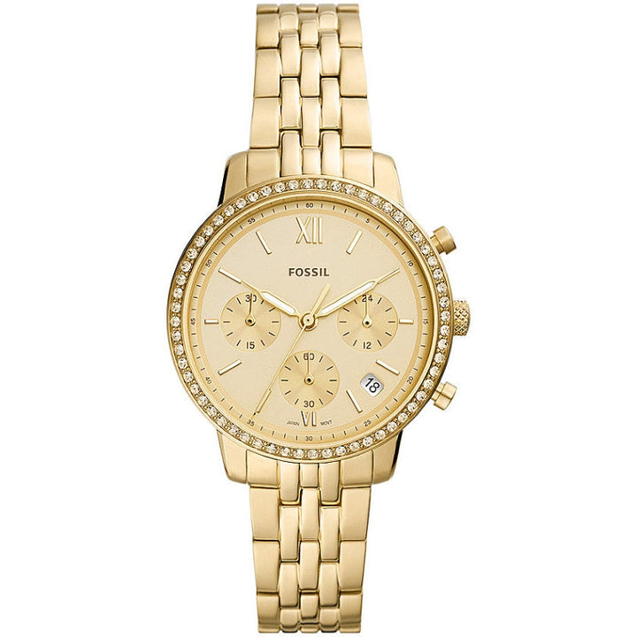 Fossil Gold Chronograph Metal Bracelet Watch