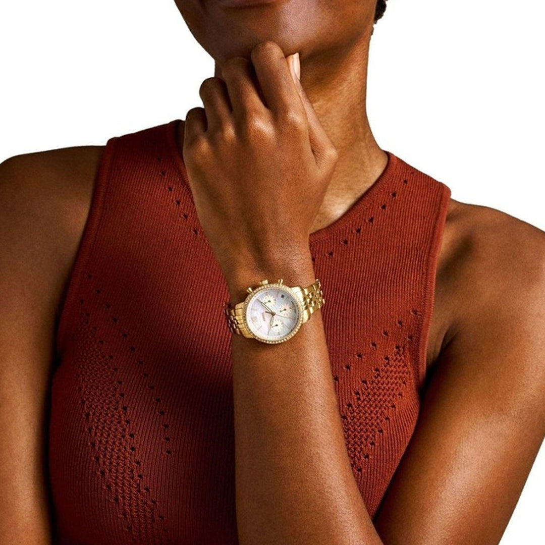 Timeless Gold-Tone Elegance with Mother-of-Pearl Dial