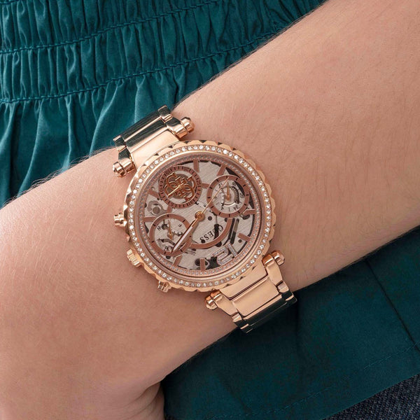 Timeless Rose Gold Crystal Chronograph Elegance