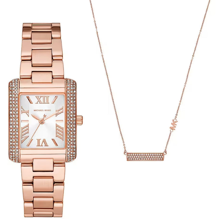 Michael Kors Rose Gold Crystal Watch Set