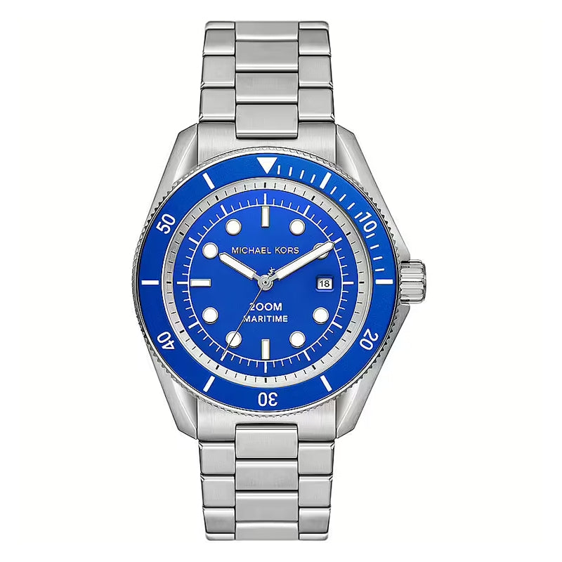 Michael Kors Silver-Blue Diver Watch