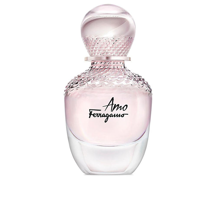 Translucent faceted glass perfume bottle, 30 ml, floral-amber scent for Women
