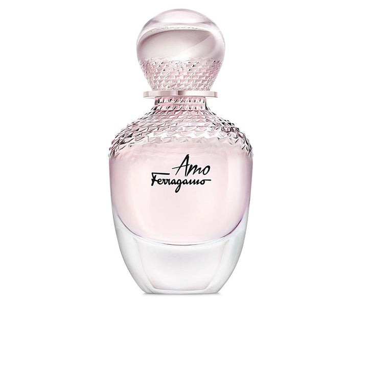 Translucent faceted glass perfume bottle, 30 ml, floral-amber scent for Women