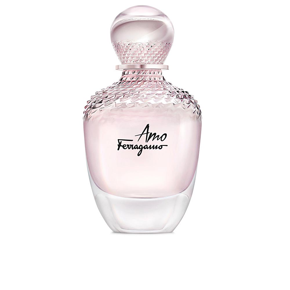 Translucent faceted glass perfume bottle, 30 ml, floral-amber scent for Women