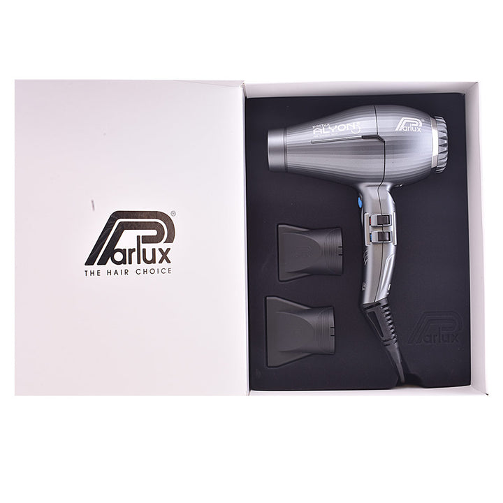 Matte graphite professional hair dryer with two concentrator nozzles, 3 m cable