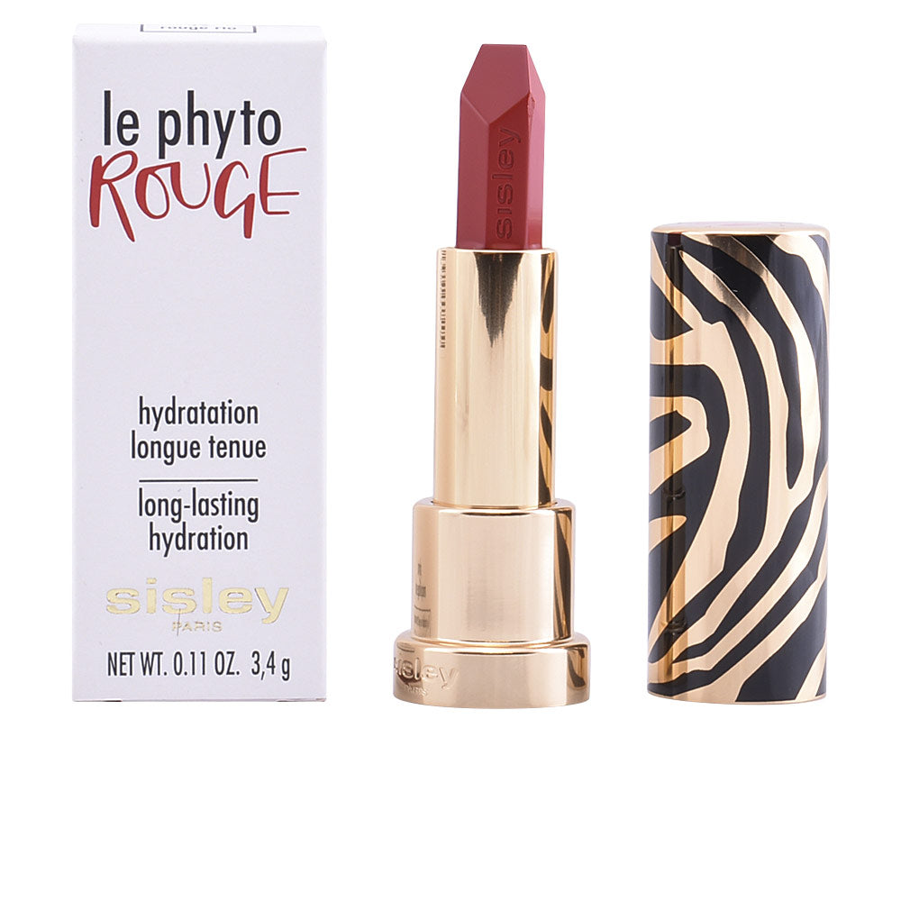 Slim magnetic lipstick tube, gel‑satin rouge, angled bullet, 3.4 g
