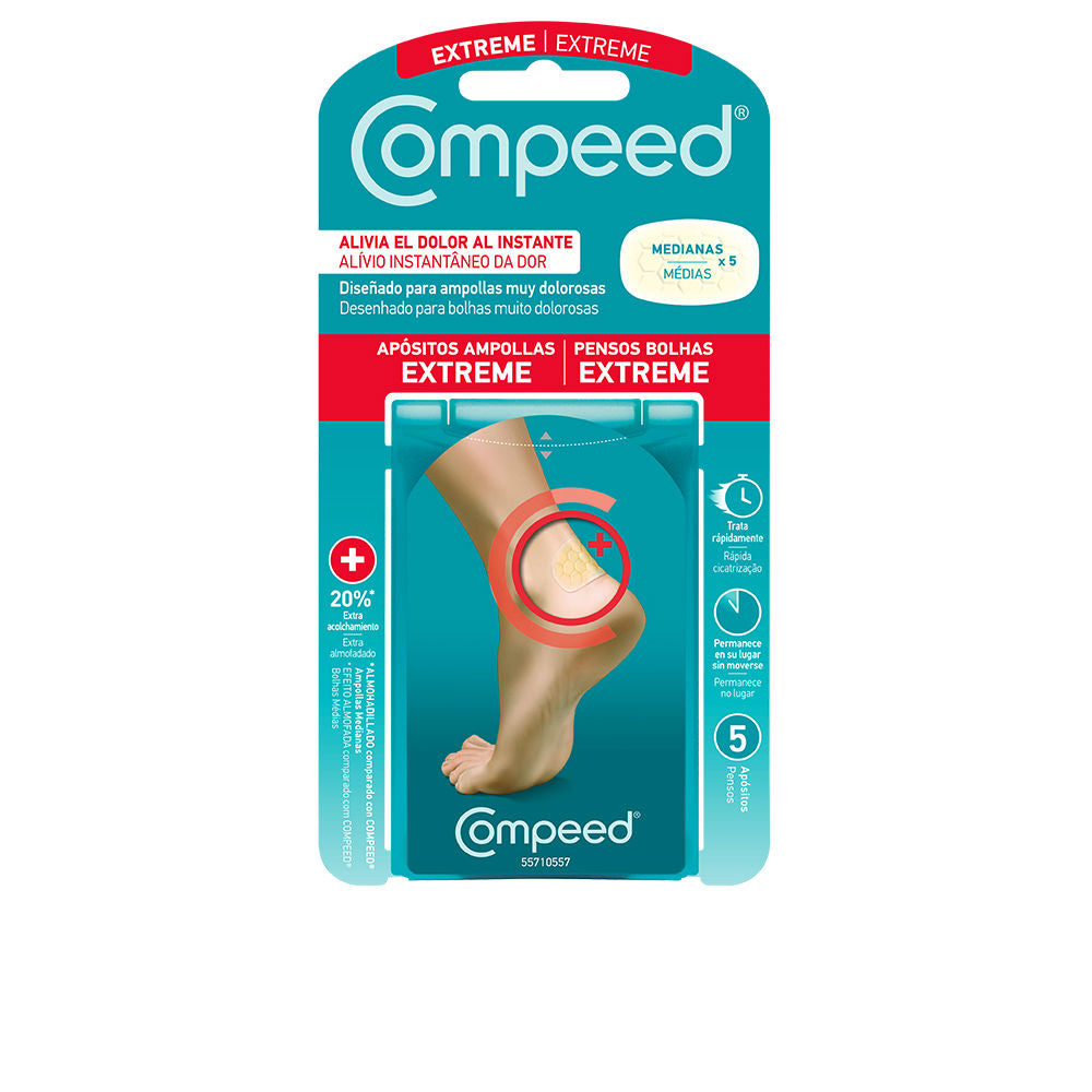 Compeed Ampoules Extreme hydrocolloid blister dressings with honeycomb padding in packaging