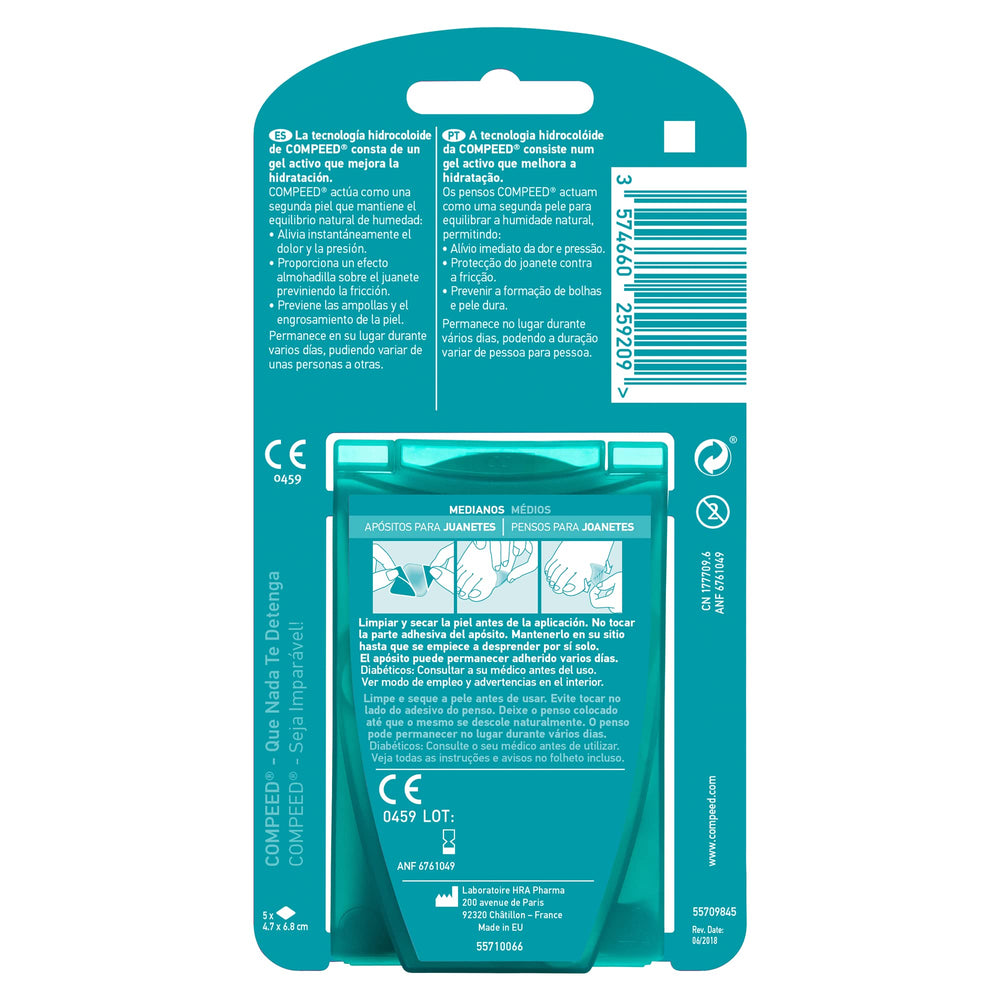 Compeed medium bunion bandage packaged for foot joint protection and comfort