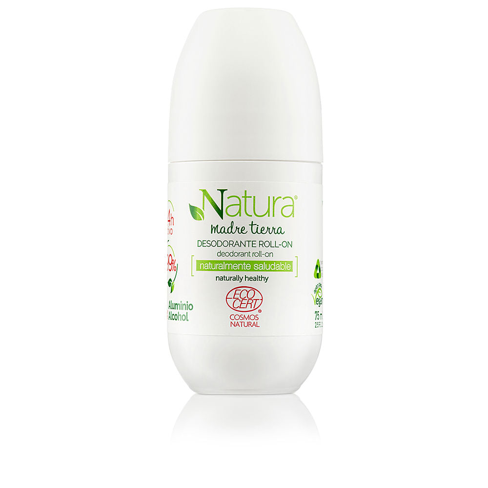 75 ml roll-on deodorant bottle, ECOCERT label, natural ingredients