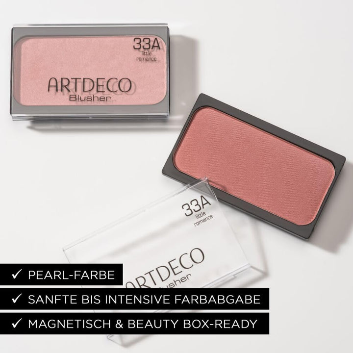 Compact magnetic pan of pressed pink blusher, 5 g, satin finish