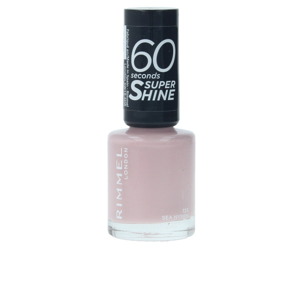 8 ml rose-pink nail polish bottle with wide precision brush, high-gloss finish