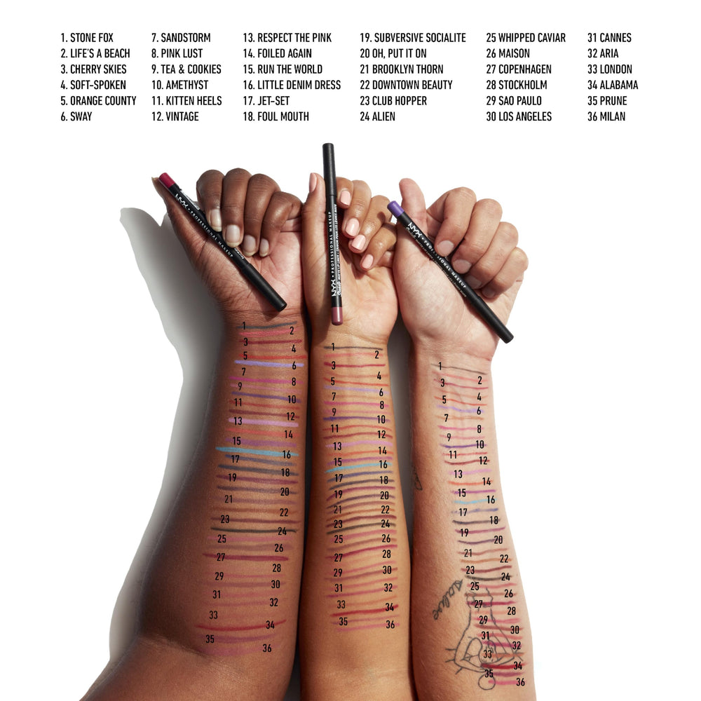 Matte pink lip liner pencil in Sweet Tooth, 3.5 g, creamy texture