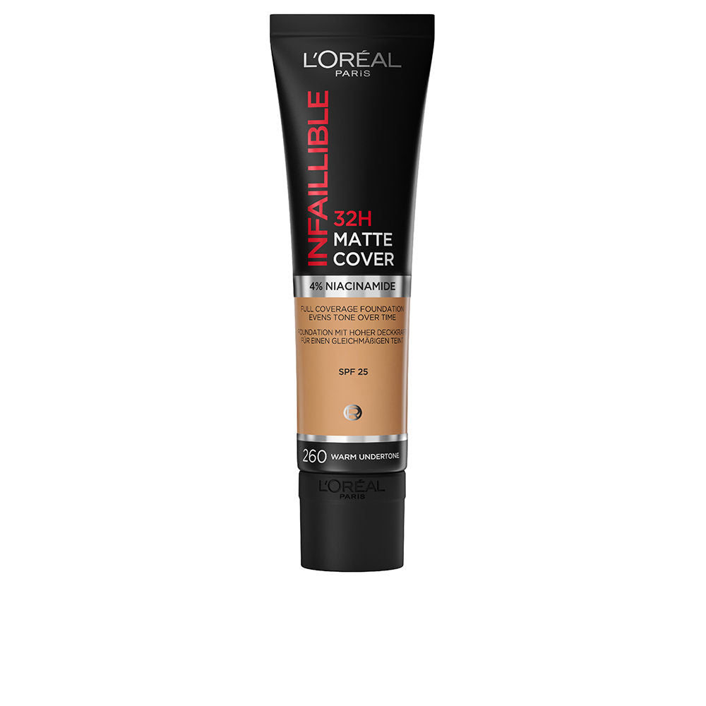30 ml pump bottle of matte full-coverage foundation, warm undertone, Unisex