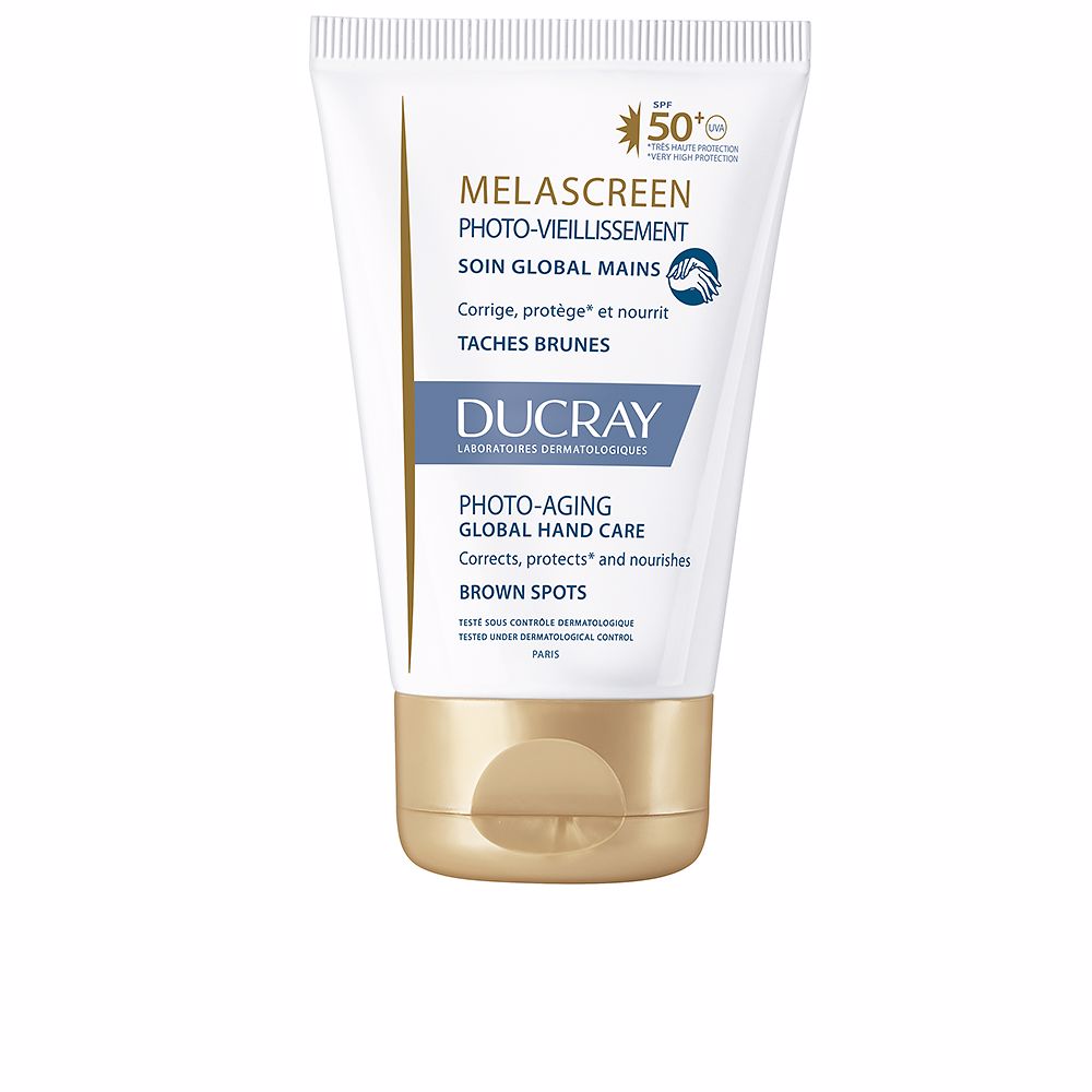 50 ml tube of SPF50+ photo‑ageing hand cream, light cream texture