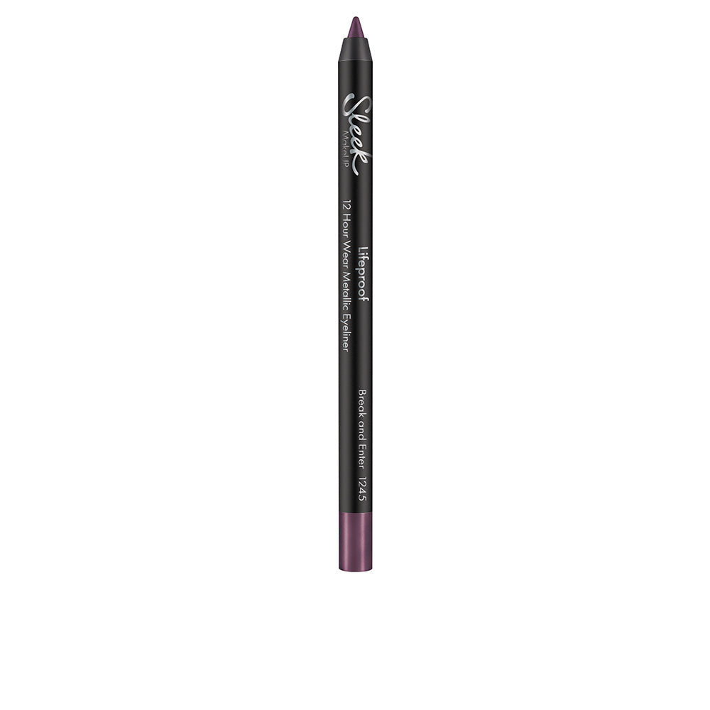 Metallic kohl eyeliner pencil in deep shimmer shade, slim wooden pencil