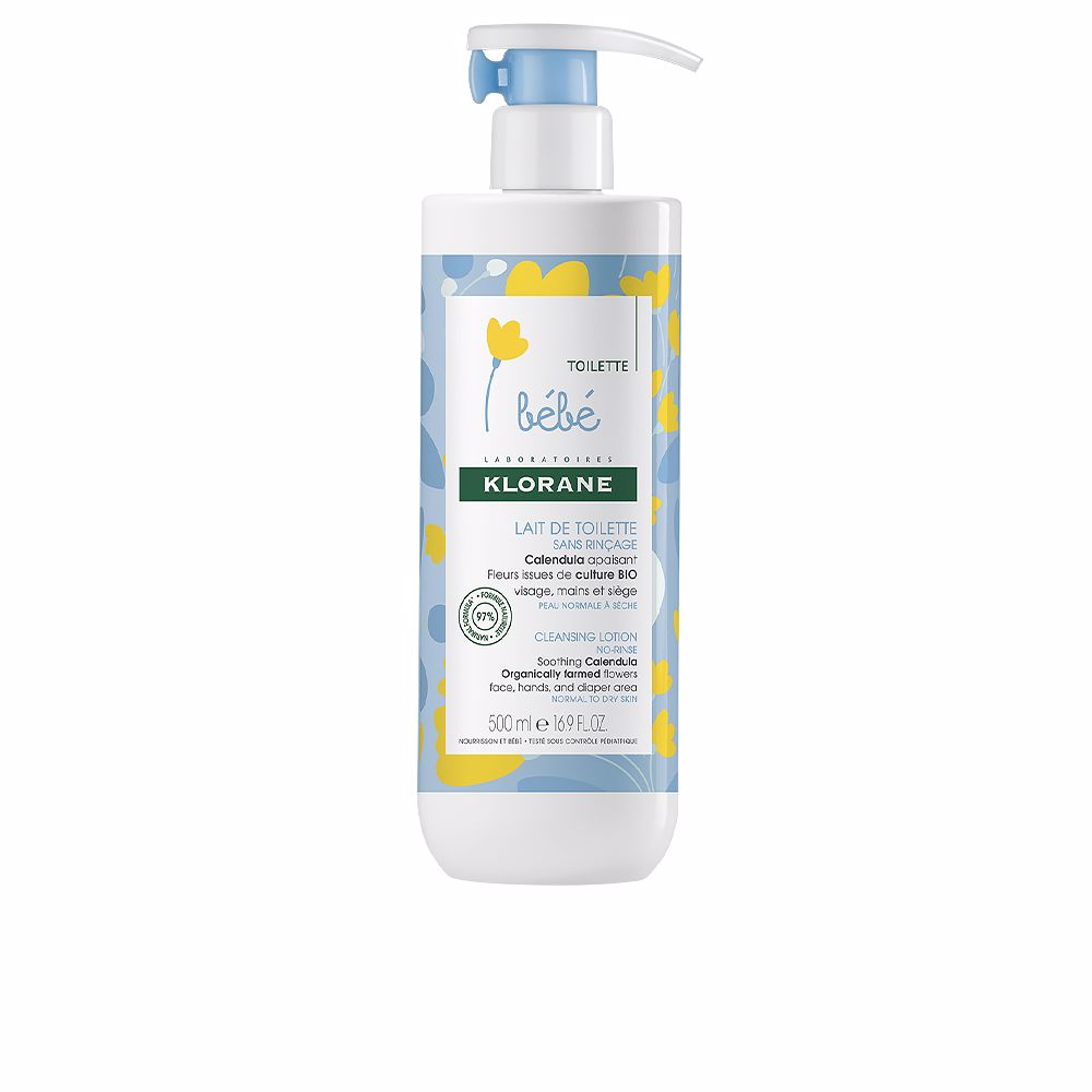 500 ml pump bottle of soothing calendula baby moisturising milk, light lotion