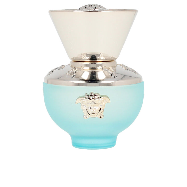 Deep-blue sculptural perfume bottle with gold detailing, 30 ml