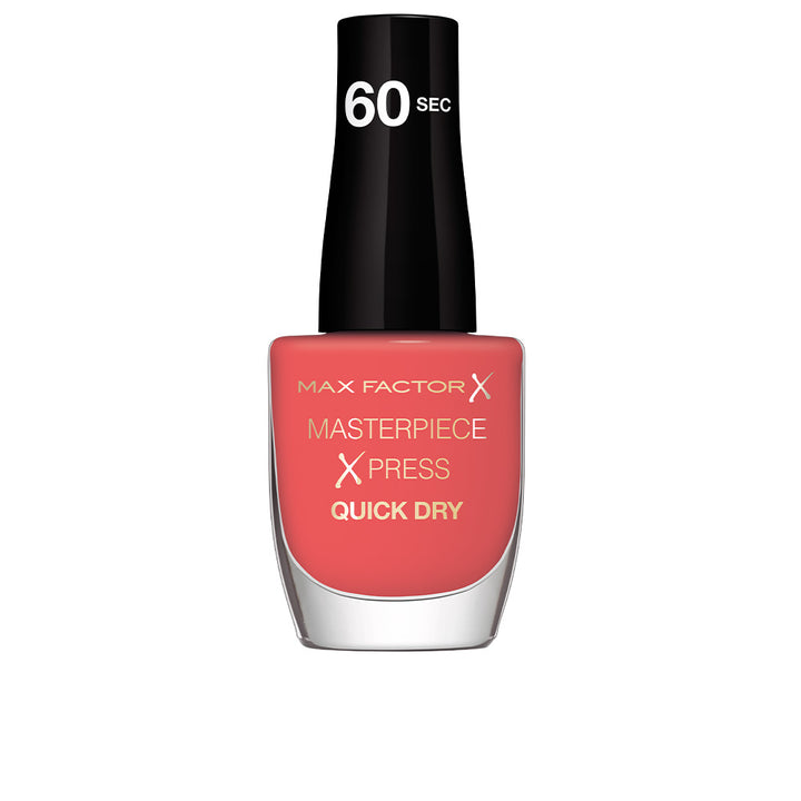 8 ml peach nail polish bottle, glossy quick‑dry satin finish