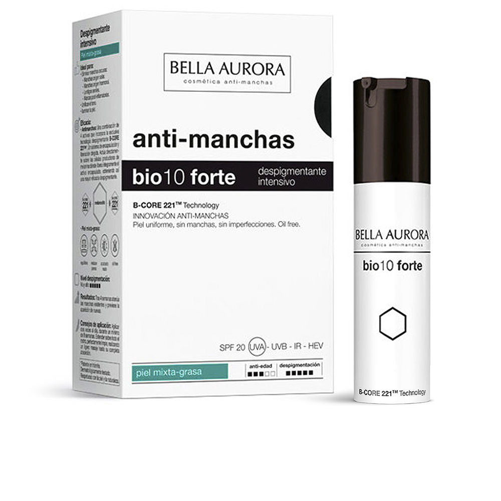30 ml tube of lightweight depigmenting fluid with SPF20, mattifying finish