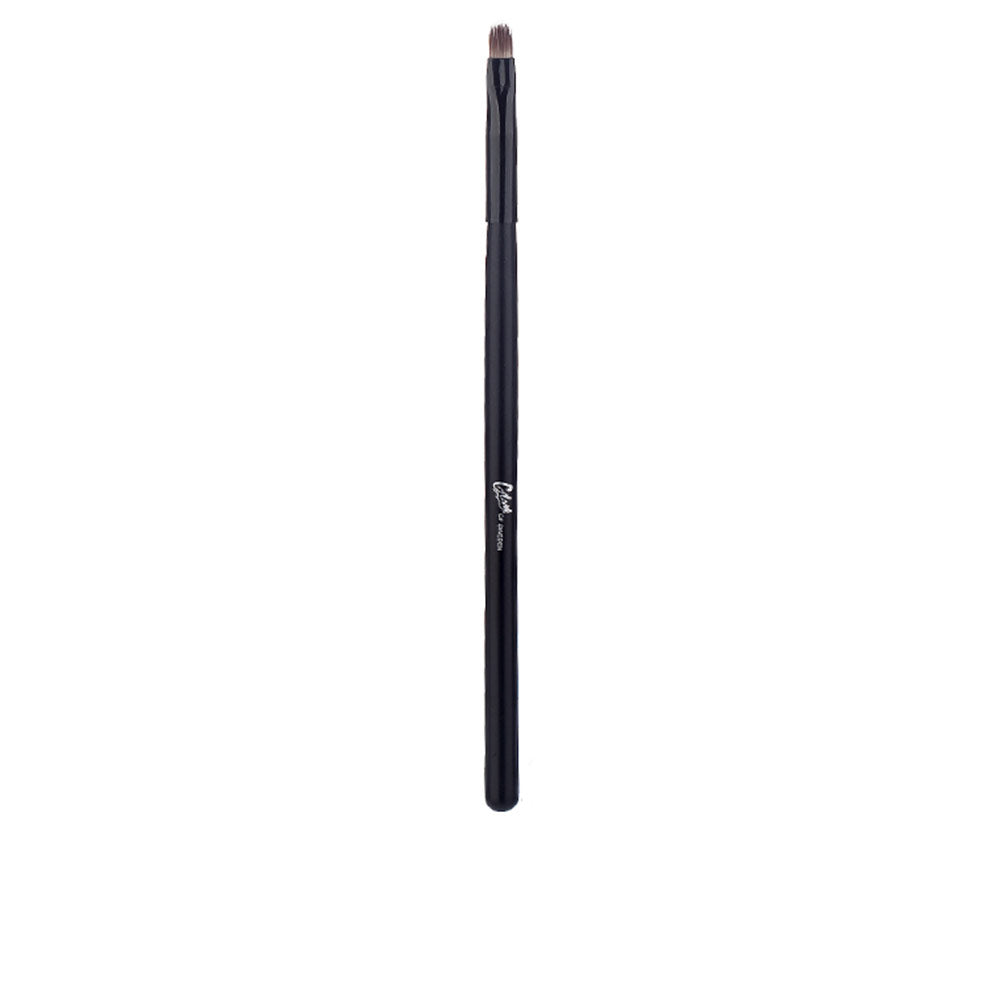 Slim flat lip brush with synthetic bristles and lacquered handle for precise application