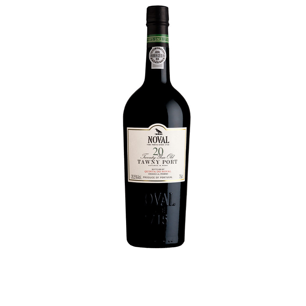 Bottle of Quinta do Noval 20 Year Old Tawny Port with golden amber color
