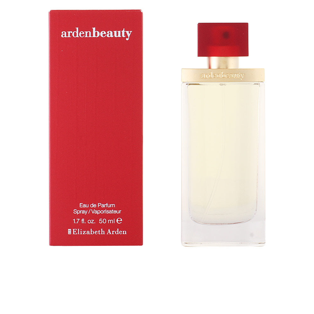 Glass perfume bottle, floral Eau de Parfum, 50 ml, light golden liquid