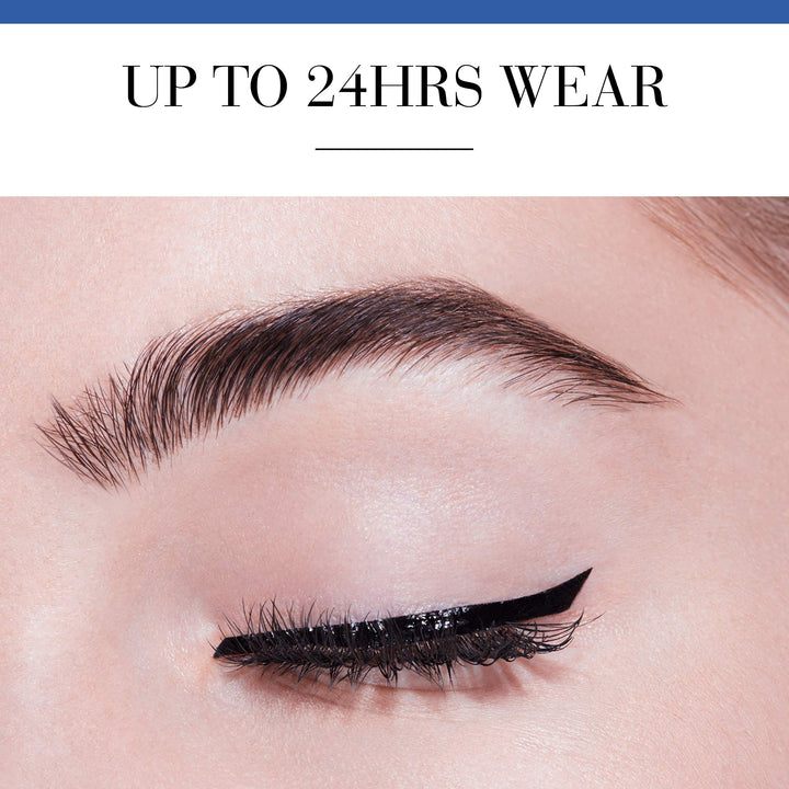 Slim black liquid eyeliner pen with fine brush applicator, 2.5 ml