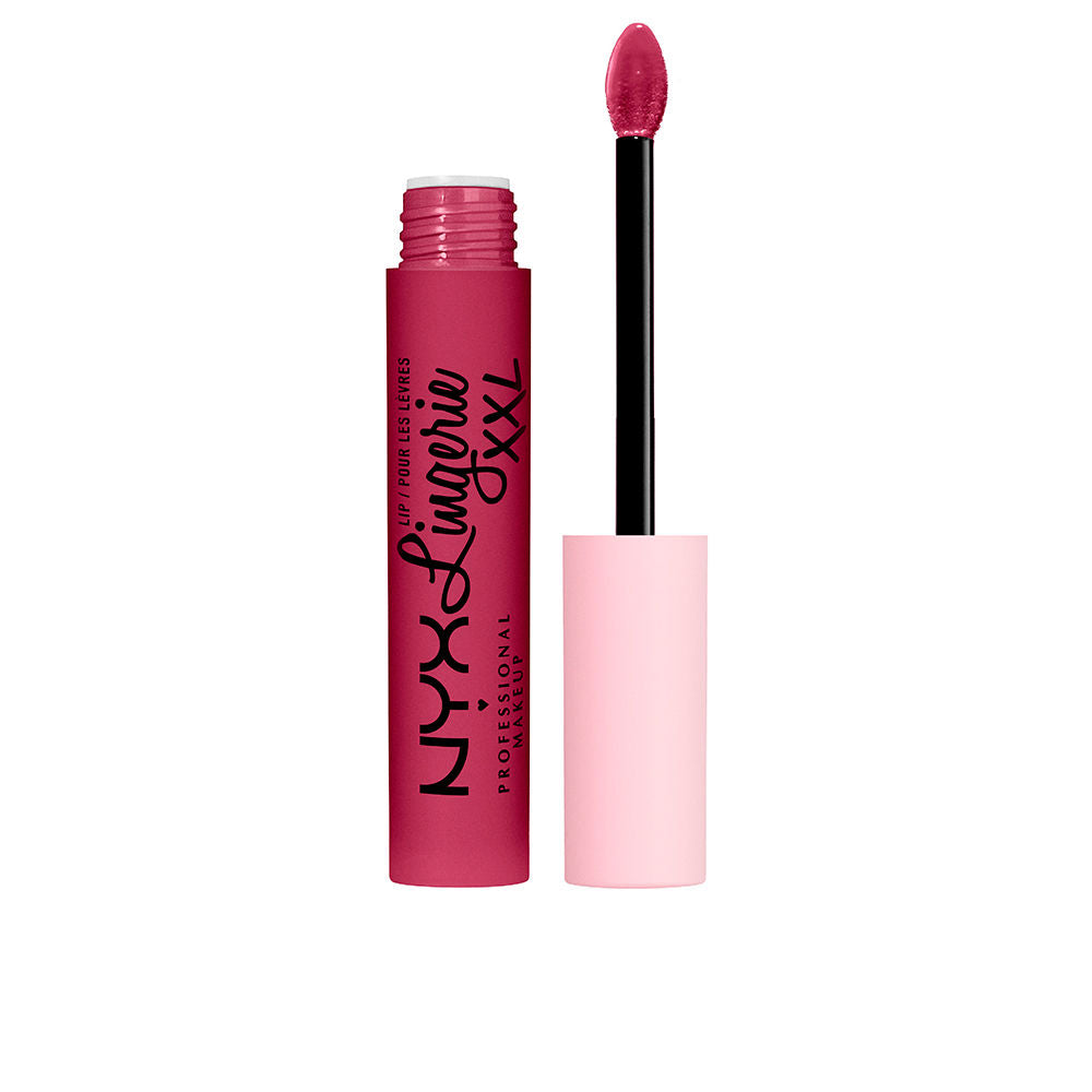 Slim tube of long‑wear matte liquid lipstick in soft rose shade, doe‑foot applicator visible