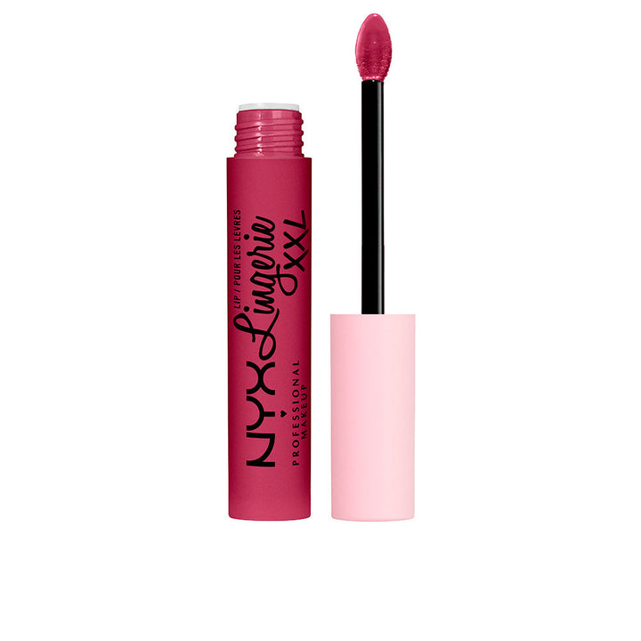 Slim tube of long‑wear matte liquid lipstick in soft rose shade, doe‑foot applicator visible