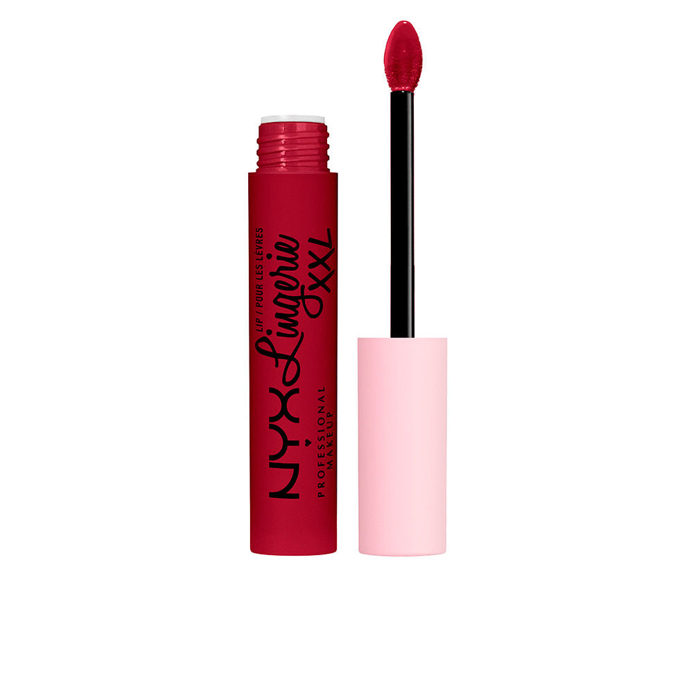 Matte liquid lipstick in vivid red, doe‑foot applicator, 32.5 g tube