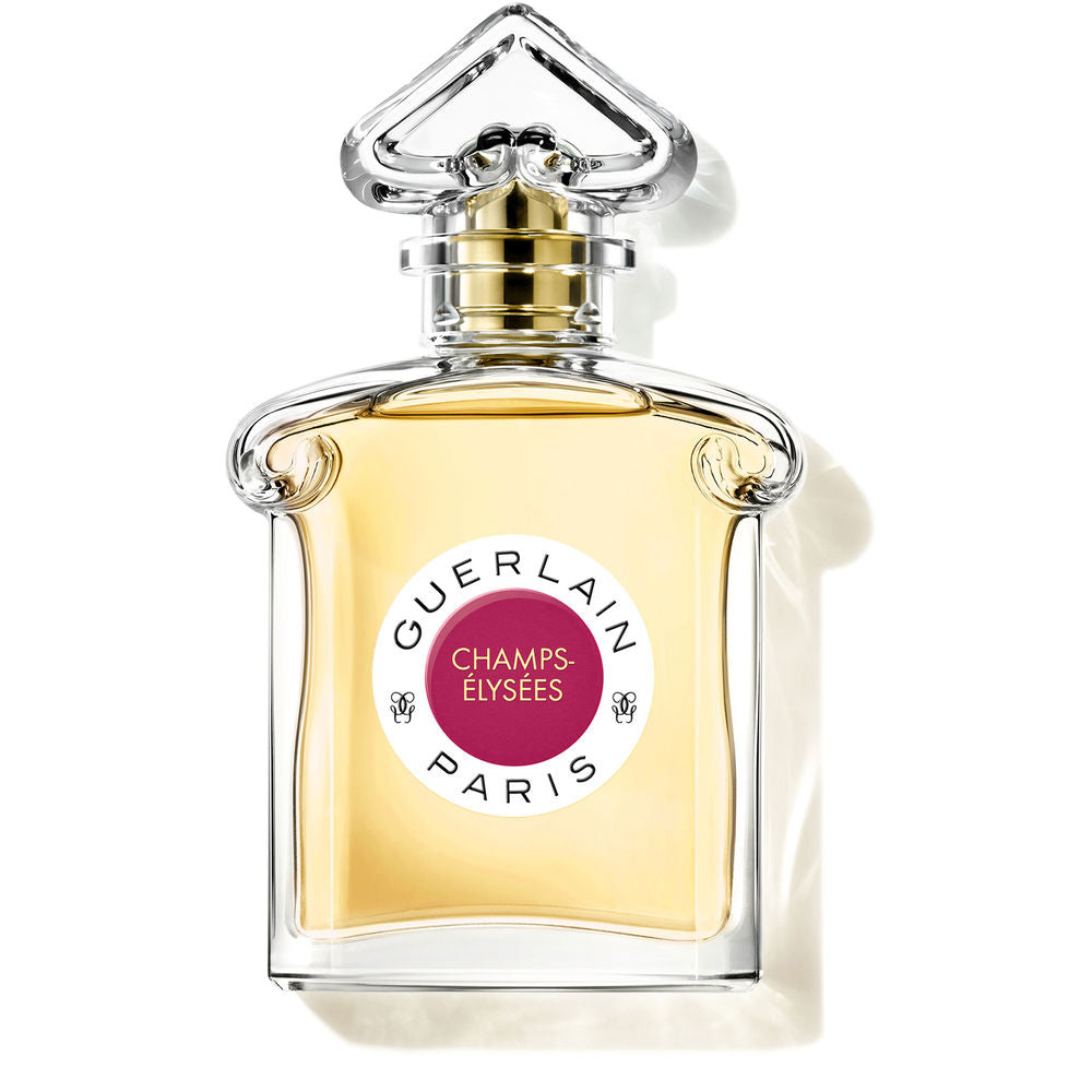 75 ml inverted-heart perfume bottle; floral–fruity mimosa and almond notes