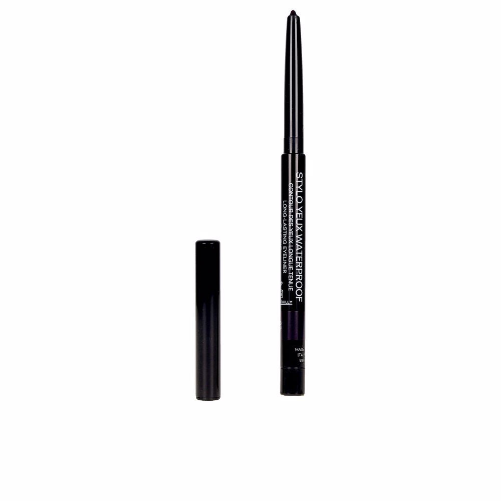 Retractable waterproof eyeliner pencil in deep cassis with built‑in sharpener