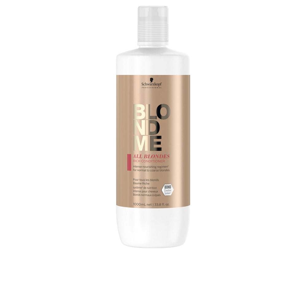 Large 1000 ml bottle of rich conditioner for Unisex blonde hair, pearlescent cream