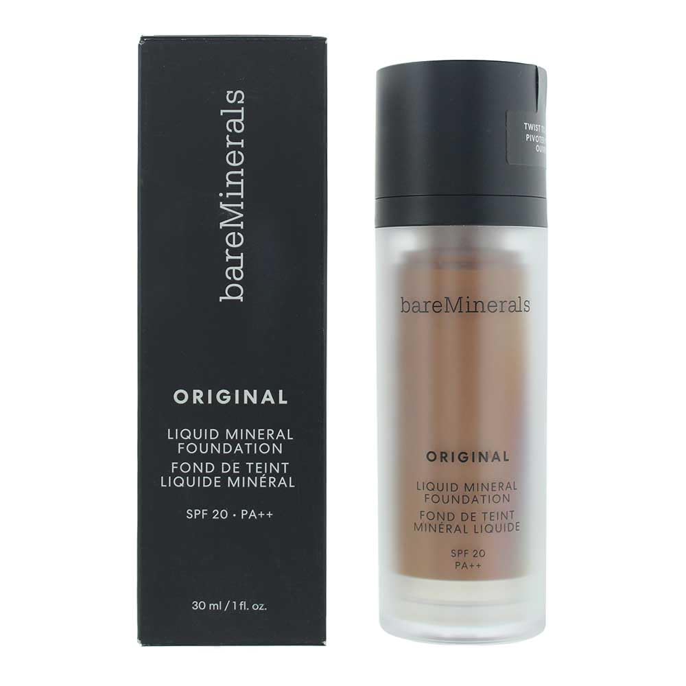 30 ml pump bottle of liquid foundation, 25 - golden dark shade, mineral finish