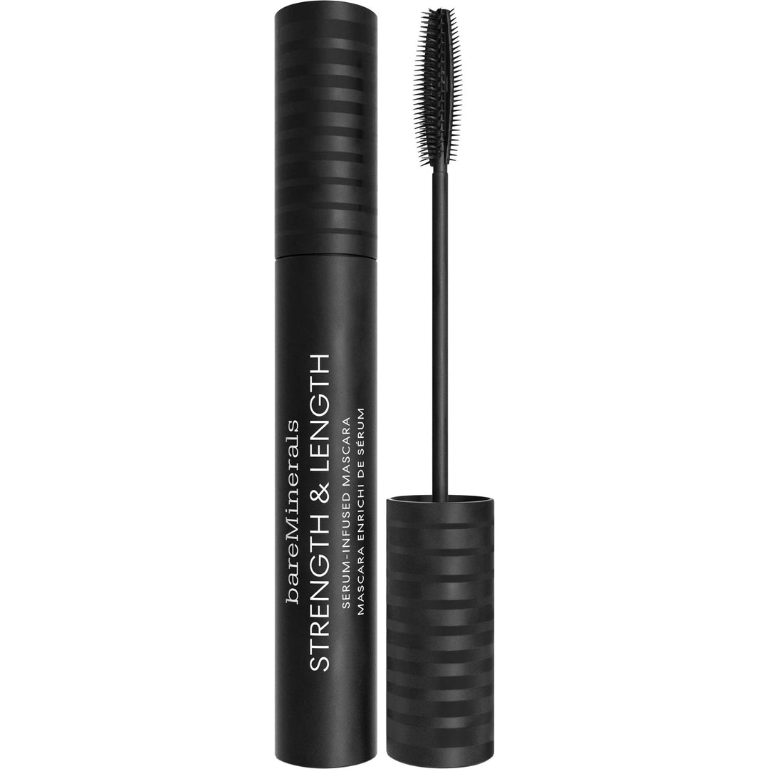 Tube of black serum-infused mascara with silicone brush, 8 ml, Unisex
