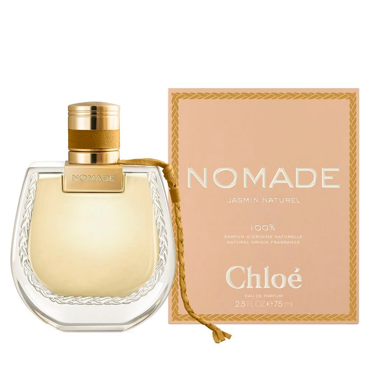 75 ml amber-toned glass bottle with braided collar, jasmine motif