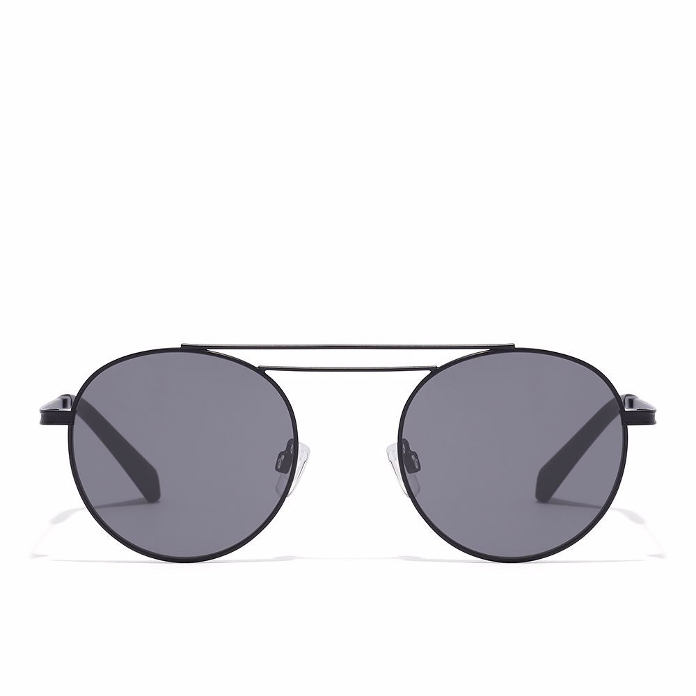 Black round stainless-steel sunglasses, double top bar, TR18 lenses, Unisex