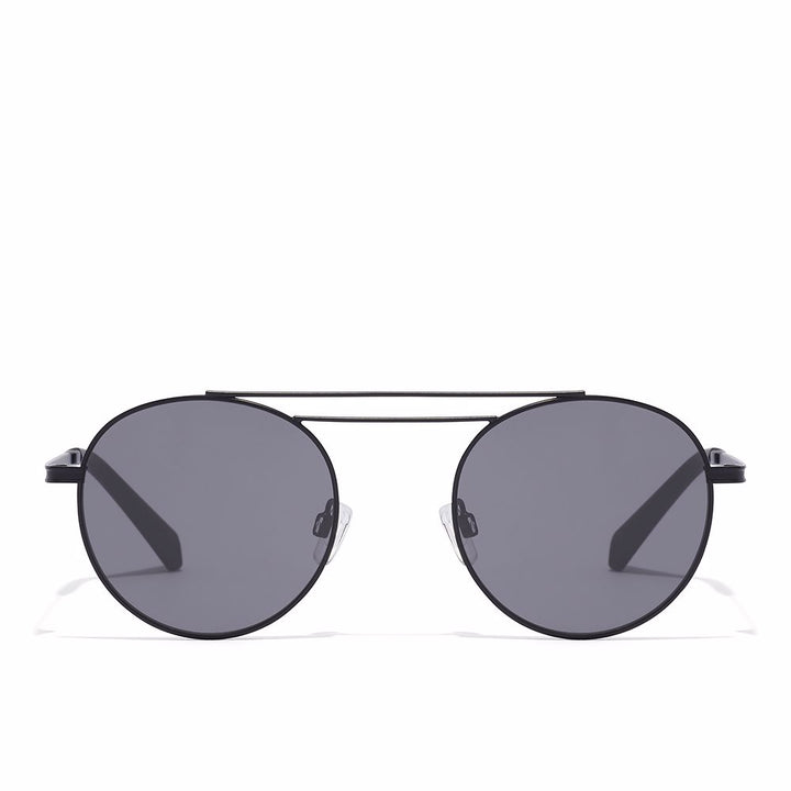 Black round stainless-steel sunglasses, double top bar, TR18 lenses, Unisex