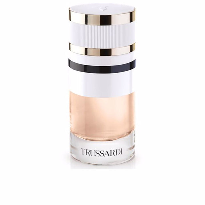 30 ml clear perfume bottle with minimalist label, jasmine floral theme