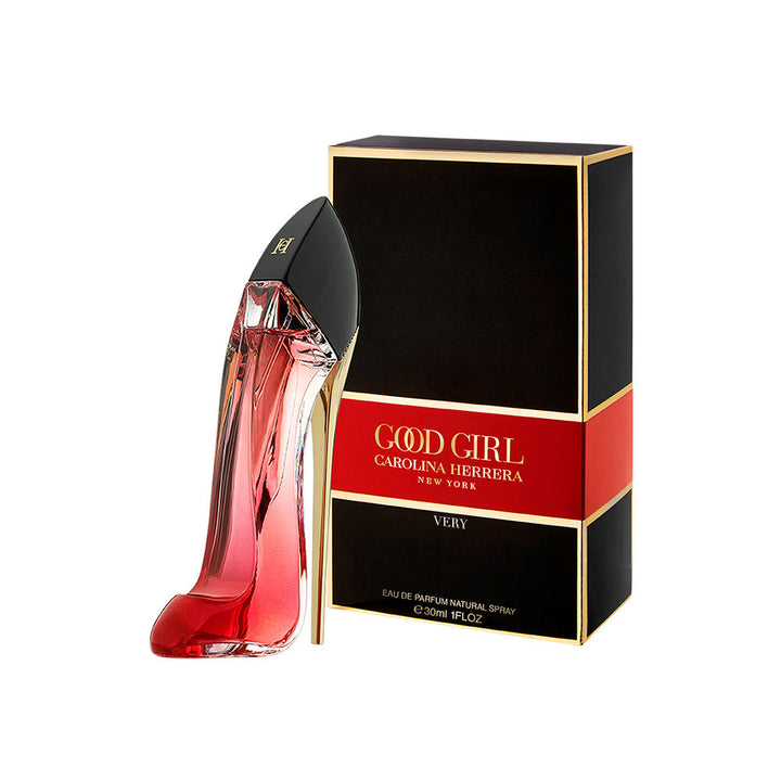 30 ml red-lacquer stiletto perfume bottle with rose-fruity fragrance