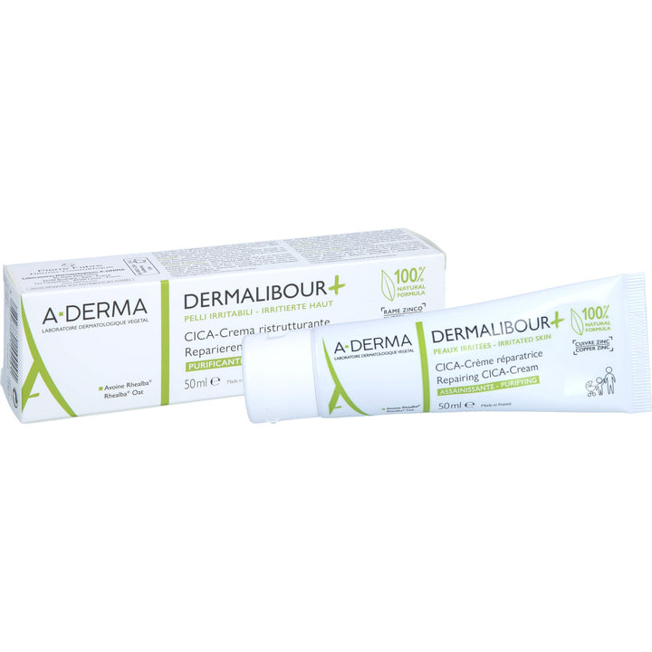 Tube of A‑Derma DERMALIBOUR+ Cica‑Cream for soothing baby skin