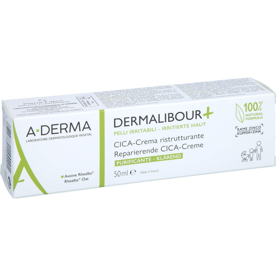 Tube of A‑Derma DERMALIBOUR+ Cica‑Cream for soothing baby skin