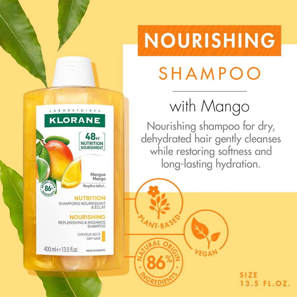 400 ml bottle of mango seed butter nourishing shampoo for Unisex dry hair