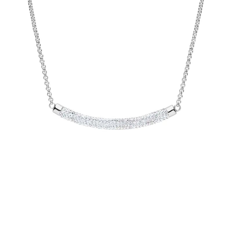 Radiant Diamond Bar Necklace in White Gold