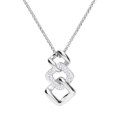 Radiant Crystal-Embellished Silver Pendant